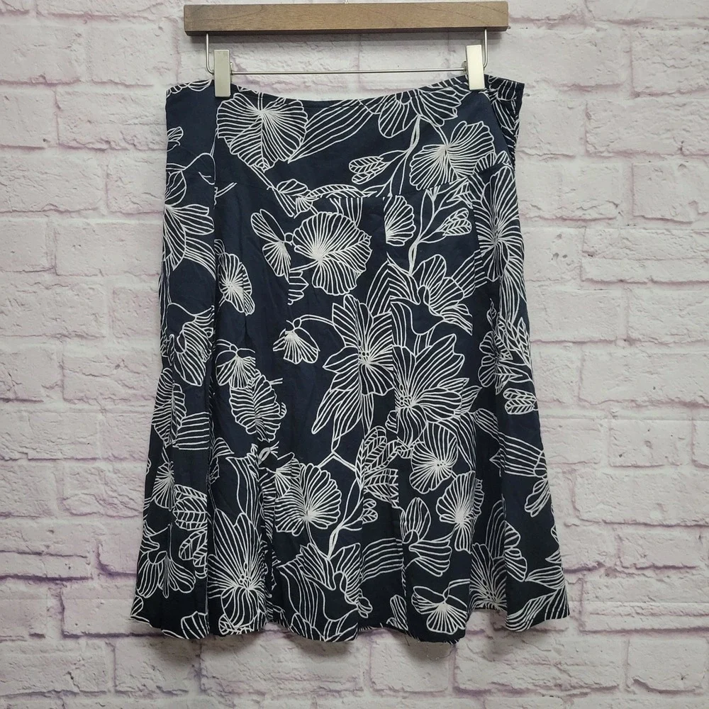 Dizzy Lizzy Floral A-Line Skirt Sz L Flowy High Waist Y2K Boho Coastal‎ Coquette